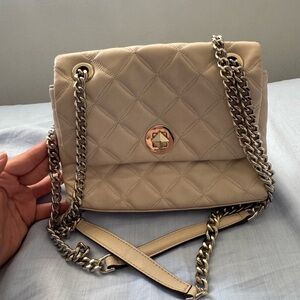 Kate Spade Beige Quilted CrossBody/Shoulder Bag